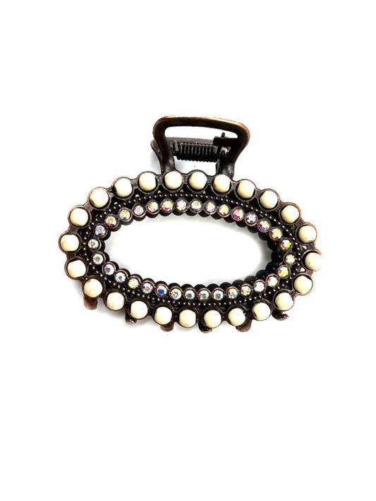 Western Oval Navajo Pearl Hair Claw