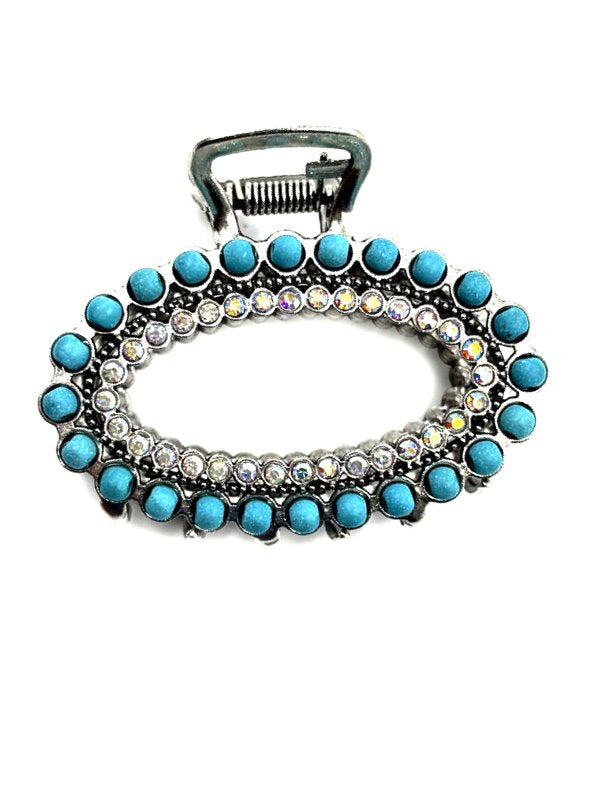 Western Oval Navajo Pearl Hair Claw