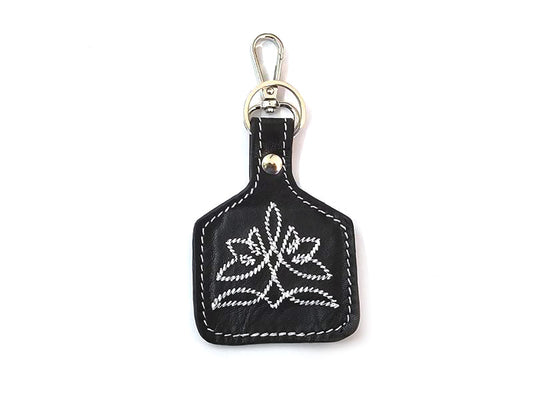 Western Boot Stitch Leather Keychain