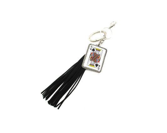 Spade King Card Tassel Key chain