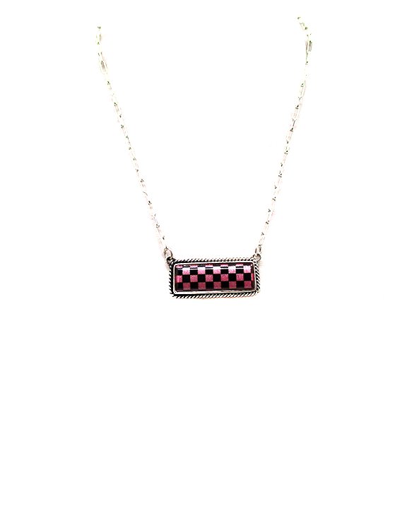 Checkered Bar Necklace