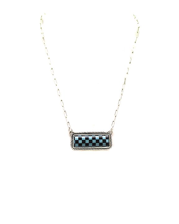 Checkered Bar Necklace