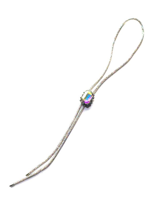 Western Crystal Rectangle Bolo Necklace