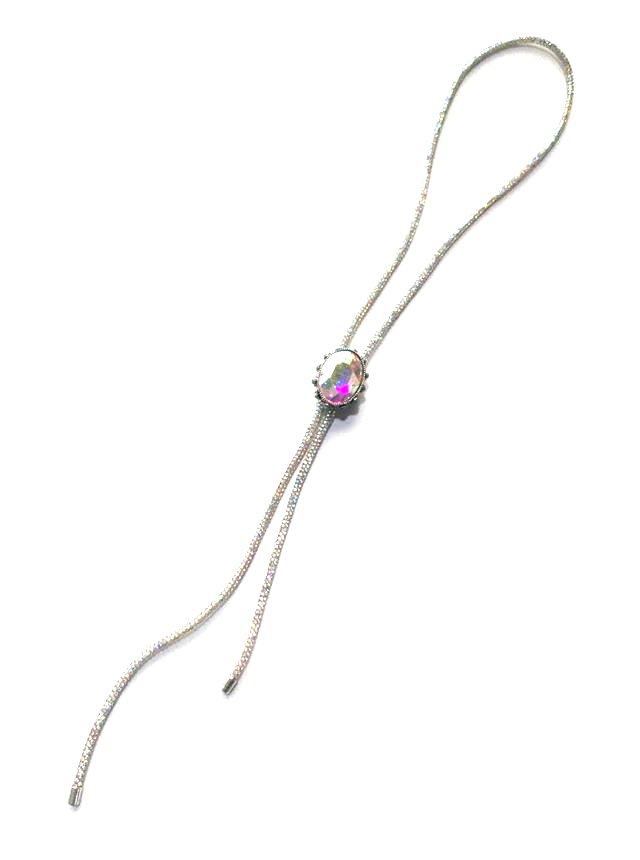 Western Crystal Oval Bolo Necklace