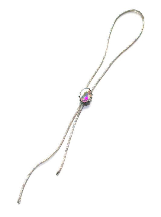 Western Crystal Oval Bolo Necklace