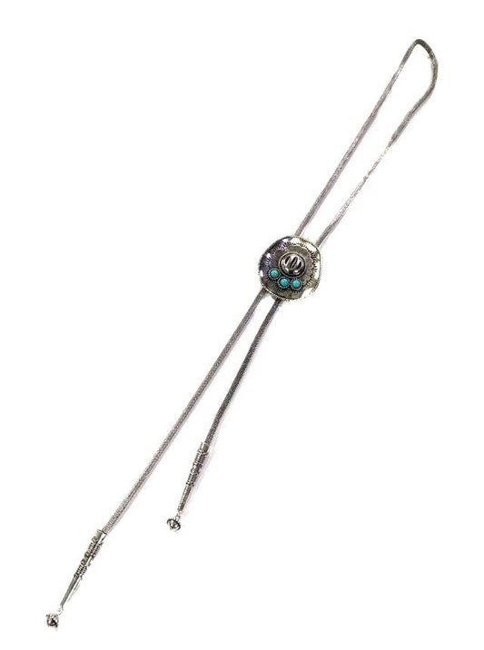 Western Turquoise Cowboy Hat Bolo Necklace