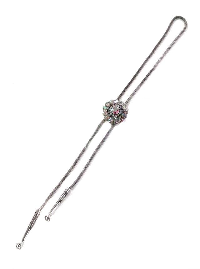 Western Crystal Concho Bolo Necklace