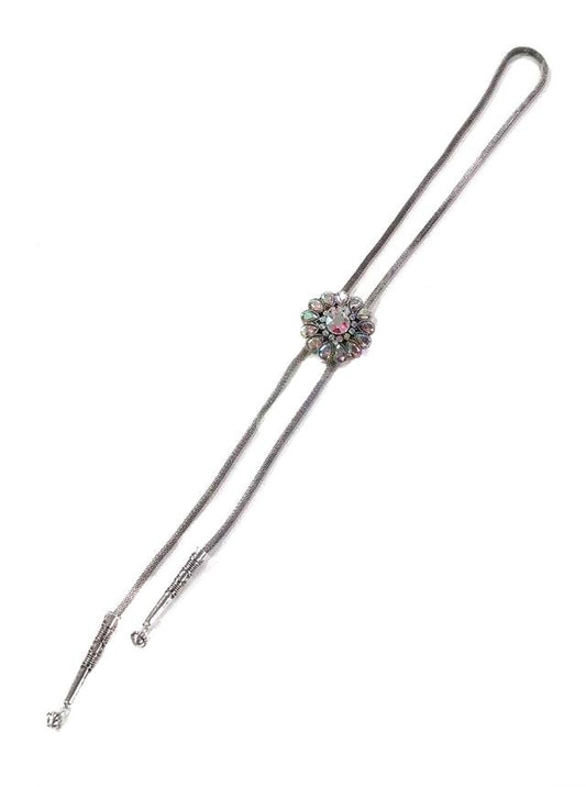 Western Crystal Concho Bolo Necklace