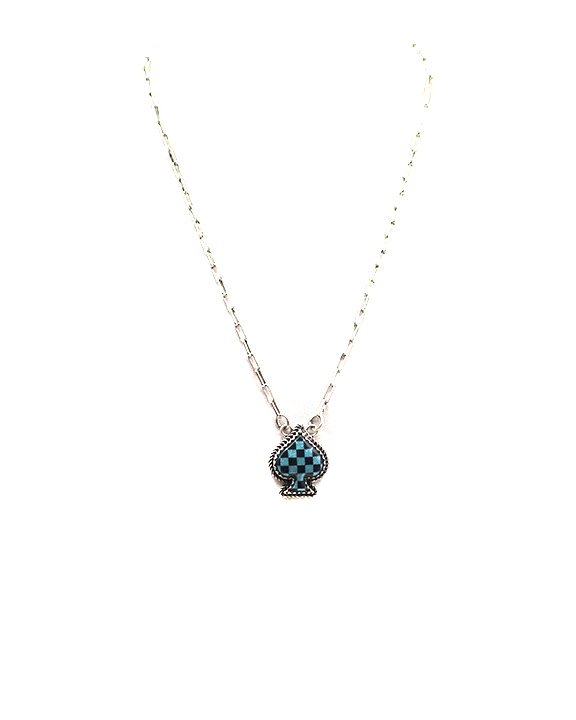 Checkered Spade Necklace