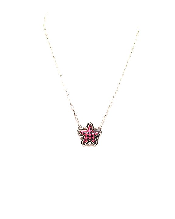 Checkered Star Necklace