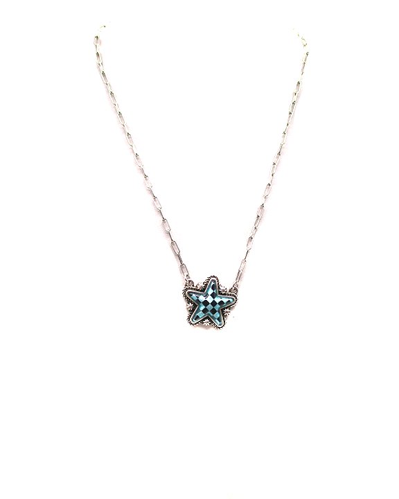 Checkered Star Necklace