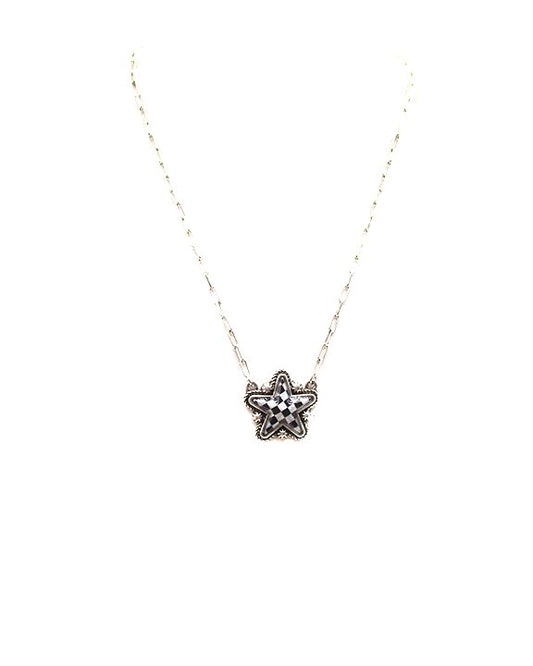 Checkered Star Necklace