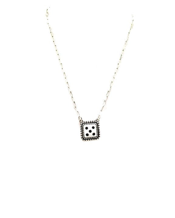 White Dice Necklace