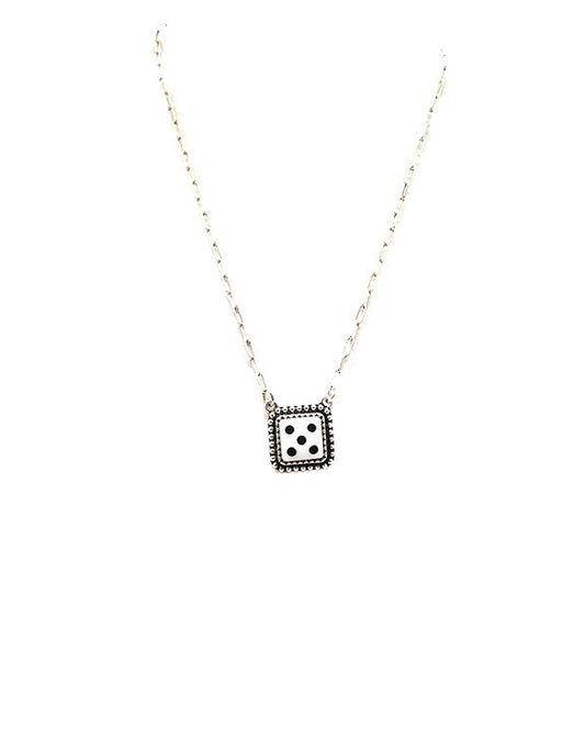 White Dice Necklace