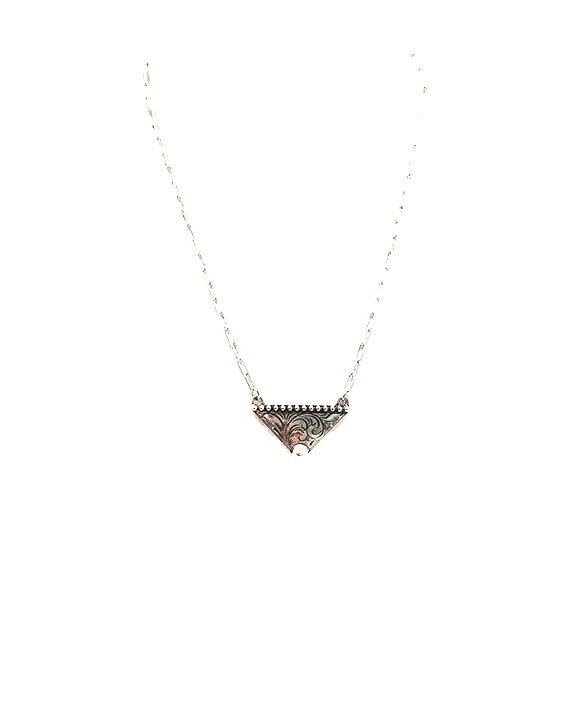 Western Etched Triangle Necklace