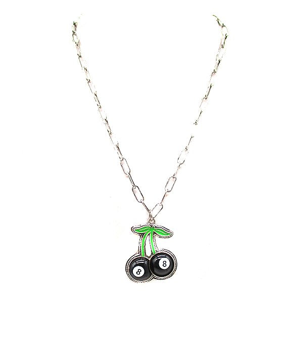 8 Ball Cherry Necklace