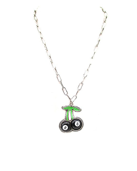 8 Ball Cherry Necklace