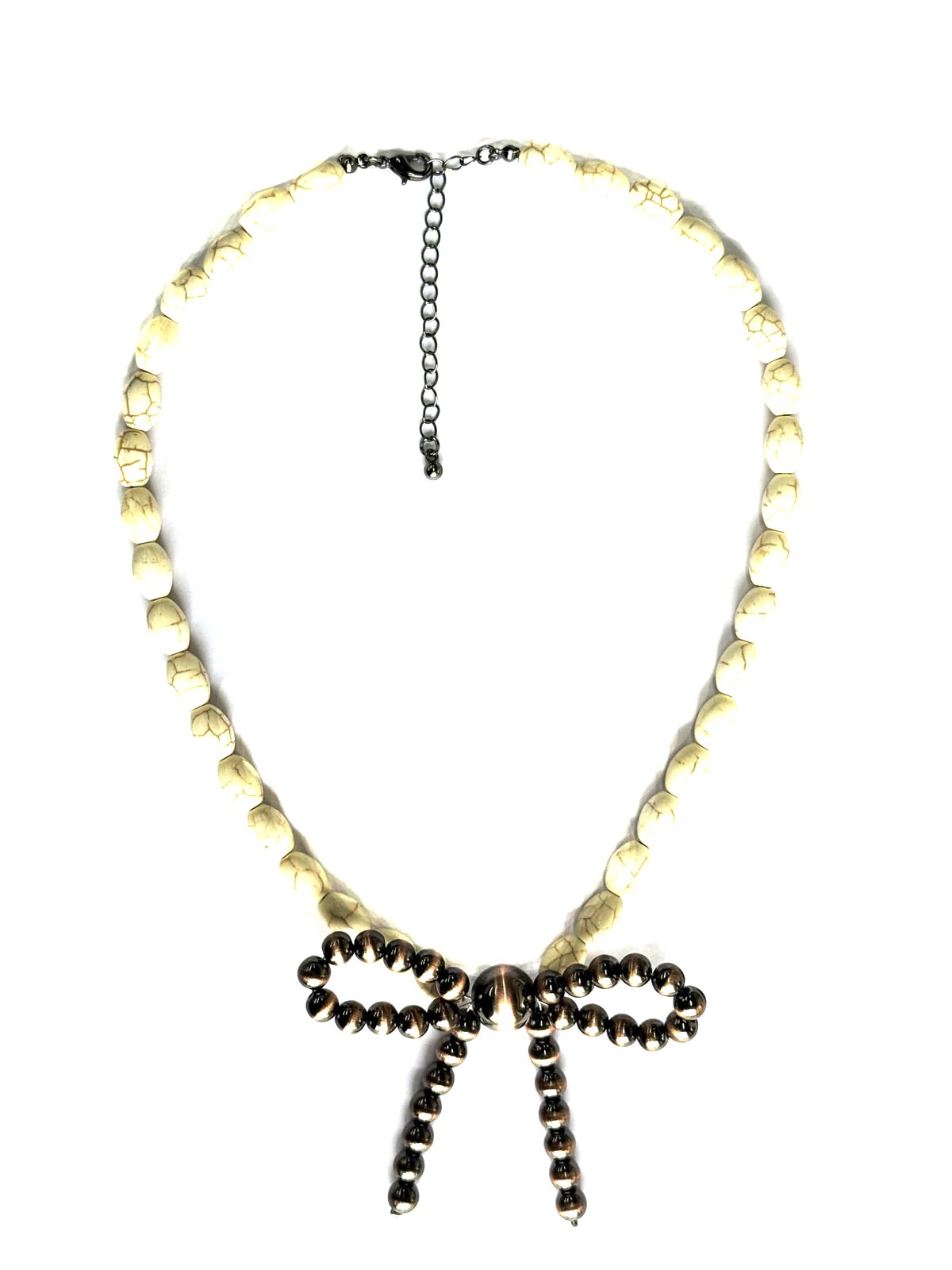 Western Turquoise Bead Ribbon Necklace