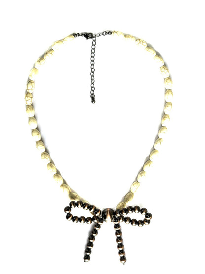 Western Turquoise Bead Ribbon Necklace