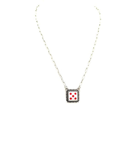 White Dice Necklace