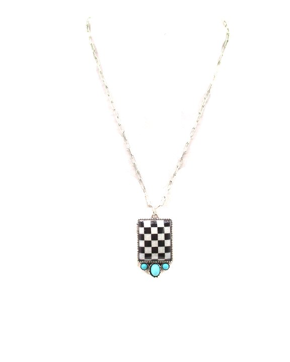 Rectangle Checker Necklace