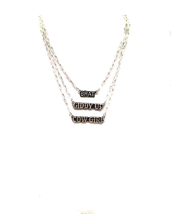 Western Cowgirl Theme 3 Separate Necklace Set