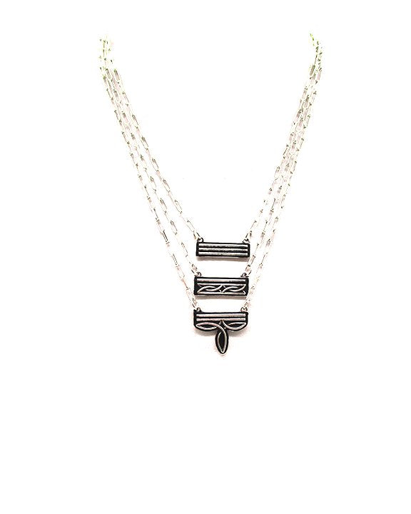 Western Boot Stitch 3 Separate Necklace Set