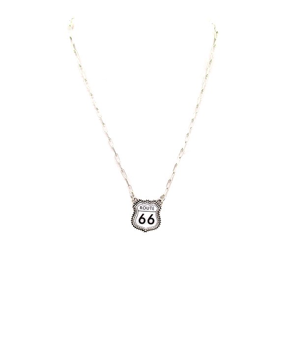 Route 66 Sign Necklace