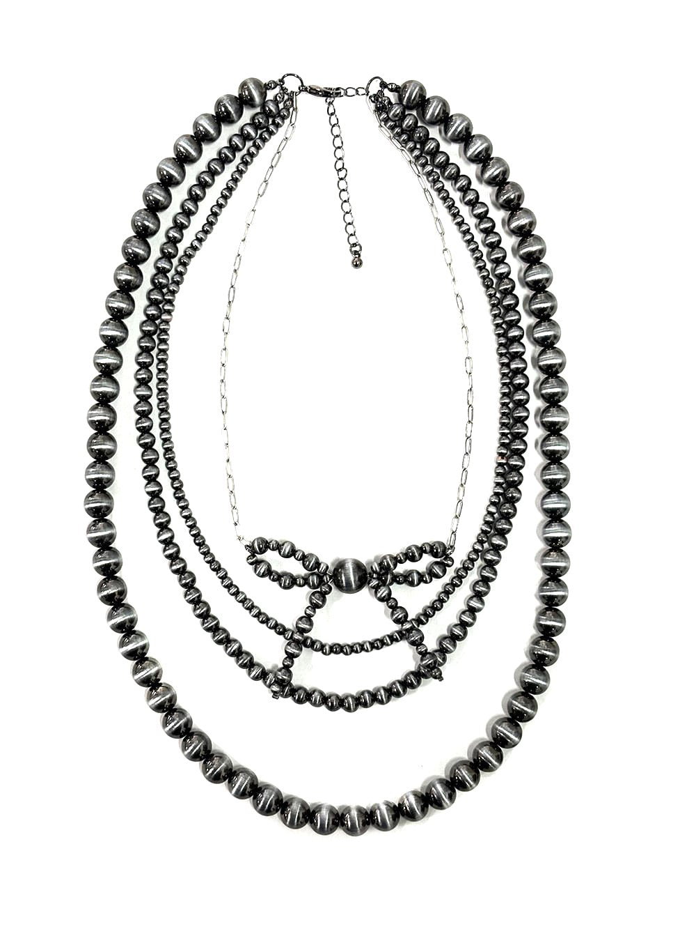 Western 4 Layered Navajo Pearl Ribbon Necklace