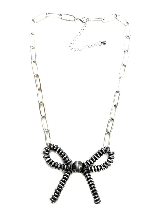 Western Navajo Pearl Ribbon Chain Necklace