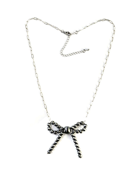 Western Navajo Pearl Ribbon Chain Necklace