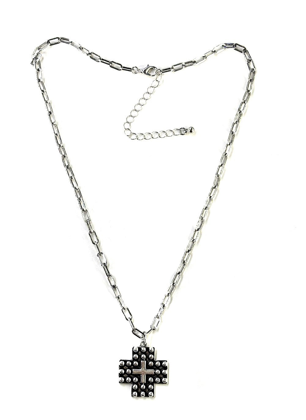 Western Bubble Cross Necklace