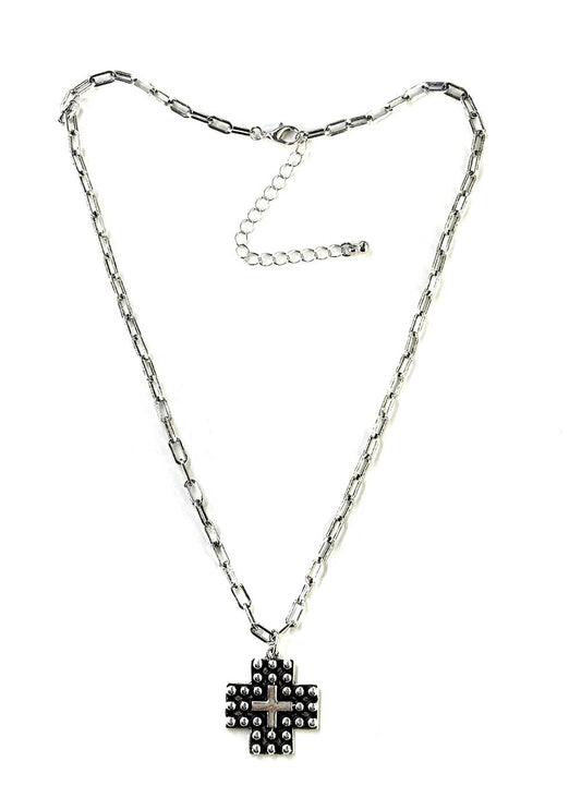 Western Bubble Cross Necklace