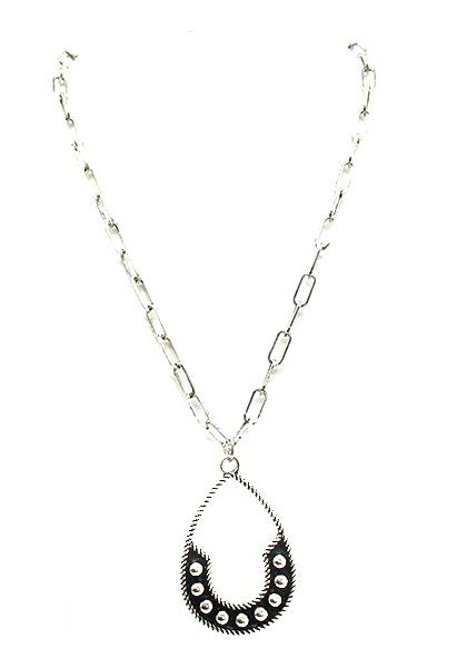 Western Teardrop Cut Bubble Necklace