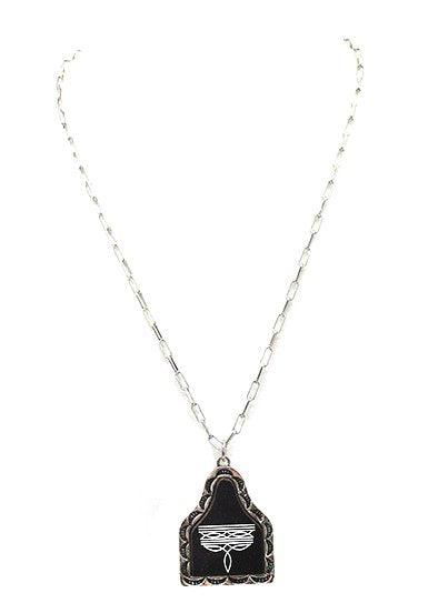 Western Boot Stitch Print Necklace