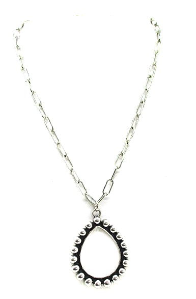 Western Teardrop Cut Bubble Necklace