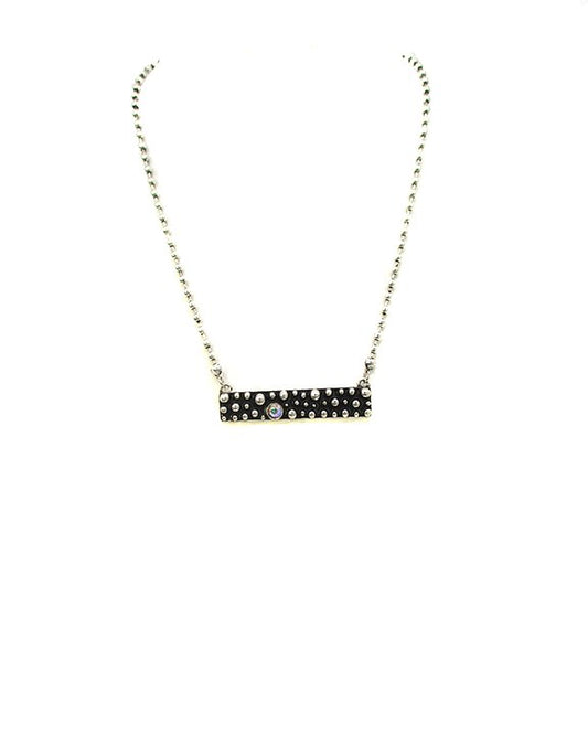 Western Small Bubble Crystal Bar Necklace