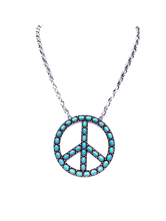 Western Large Peace Sign Necklace