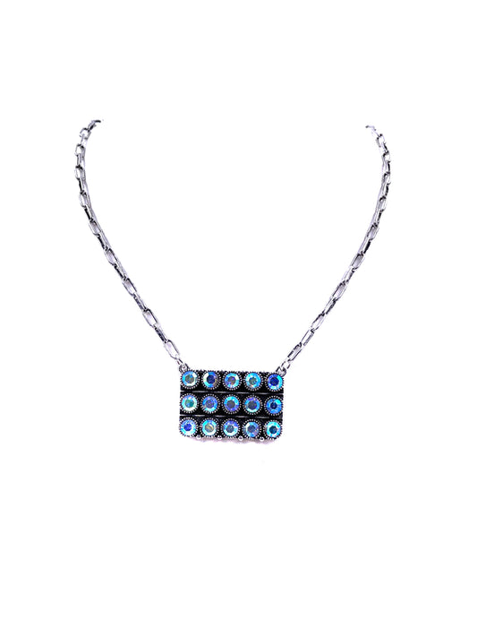 Western Crystal Rectangle Bubble Necklace