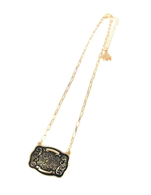 Western Belt Buckle Necklace
