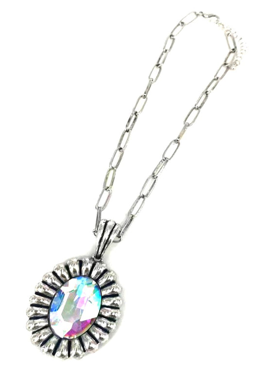 Western Crystal Oval Necklace