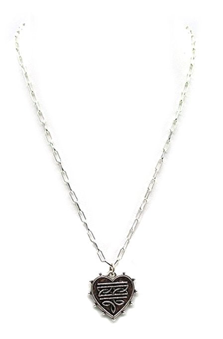 Western Heart Boot Stitch Necklace