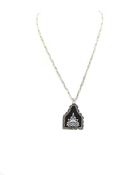 Western Bluebell Boot Stitch Necklace