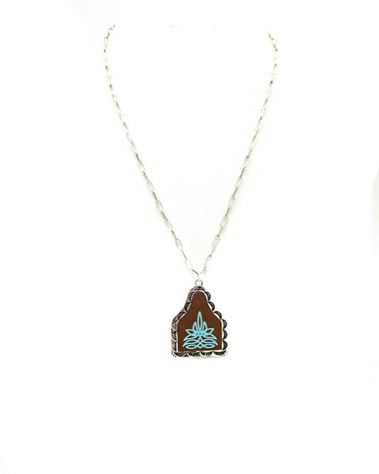 Western Bluebell Boot Stitch Necklace