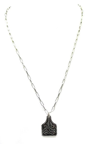 Western Bluebell Boot Stitch Necklace
