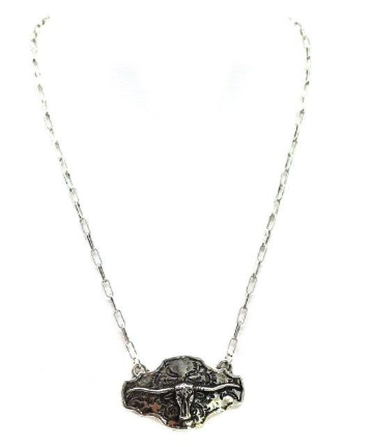 Western Steerhead Plate Necklace