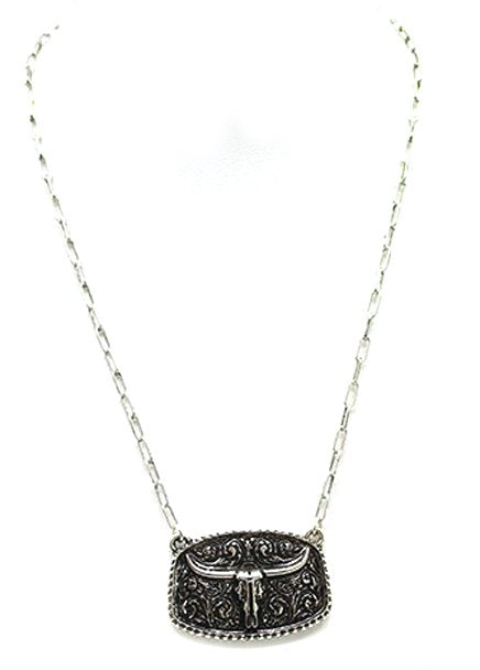 Western Steerhead Plate Necklace