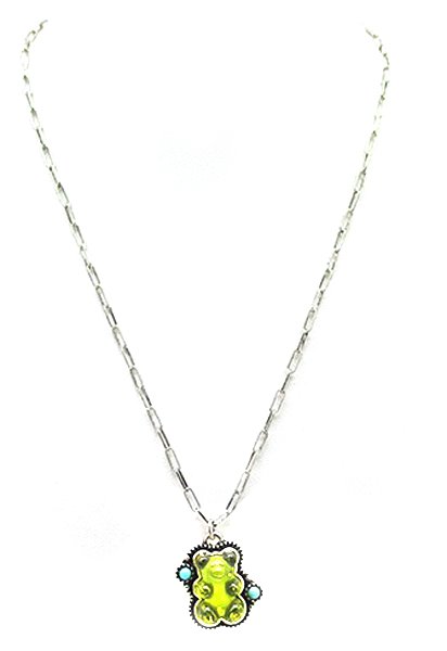 Gummy Bear Turquoise Stone Necklace