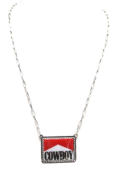 Western Rectangle Cowboy Necklace