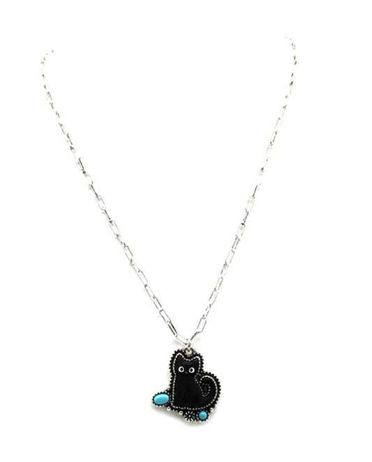 Halloween Black Cat Necklace
